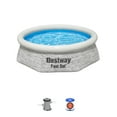 thumbnail image 1 of Bestway 8' x 24" Round Inflatable Outdoor Swimming Pool with Filter Pump, Gray, 1 of 9