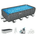 thumbnail image 1 of Bestway APX 365 18'x9'x52" Metal Frame Above Ground Pool Set with Sand Filter Pump, 1 of 8