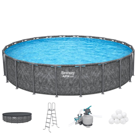Bestway Metal Frame Above Ground Pool APX 365 - Sand Filter Pump - 22 ft x 52 in