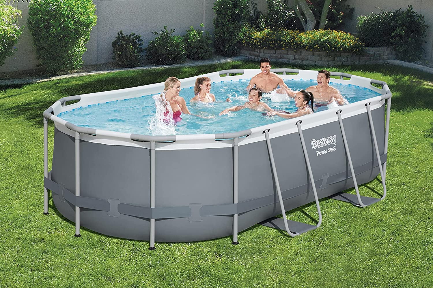 Bestway Above Ground Frame Pools, 14' x 8'2" x 39.5", Grey Entire Set