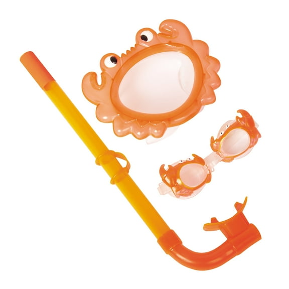 Bestway: Hydro-Splash Pool Swim Set - Orange Crab - Snorkel, Goggles, Mask - Character Themed Swimming Gear Accessories, Underwater Play, Kids Age 3+