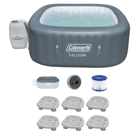 Bestway Hawaii Inflatable Hot Tub with EnergySense Cover and 6 SaluSpa Non-Slip Spa Seat