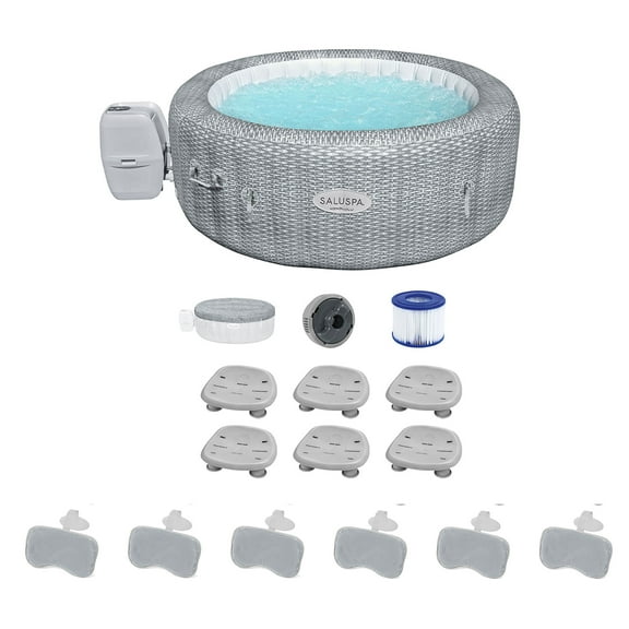 Bestway Coleman Honolulu Hot Tub with 6 SaluSpa Seat & 6 Headrest Pillows