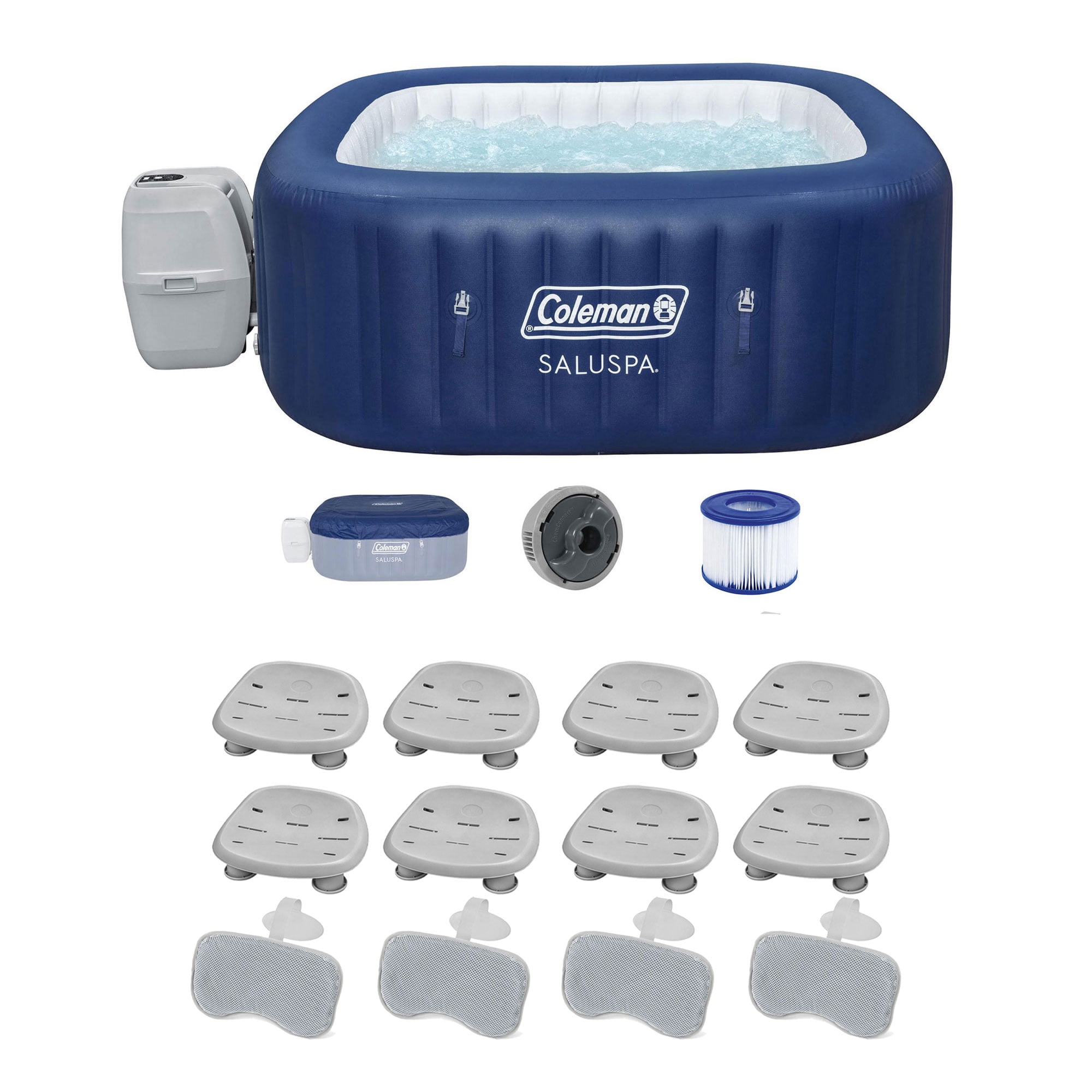 Bestway Coleman Hot Tub + 6 Bestway Spa Seats + 3 Bestway SaluSpa Pillows