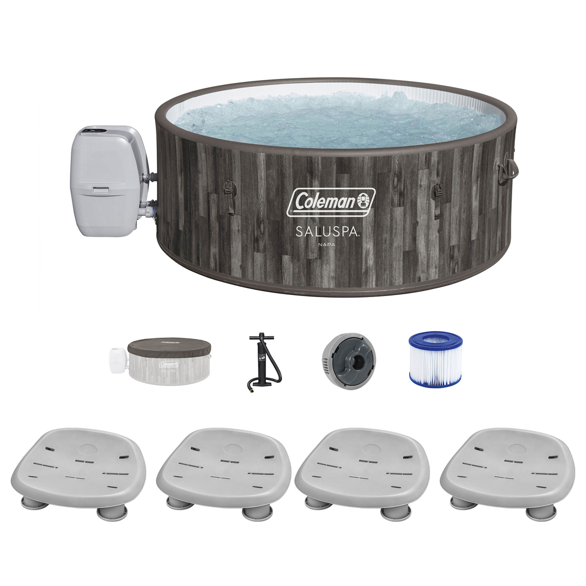 Bestway Coleman Napa AirJet Inflatable Hot Tub w/2 Pack of SaluSpa Spa