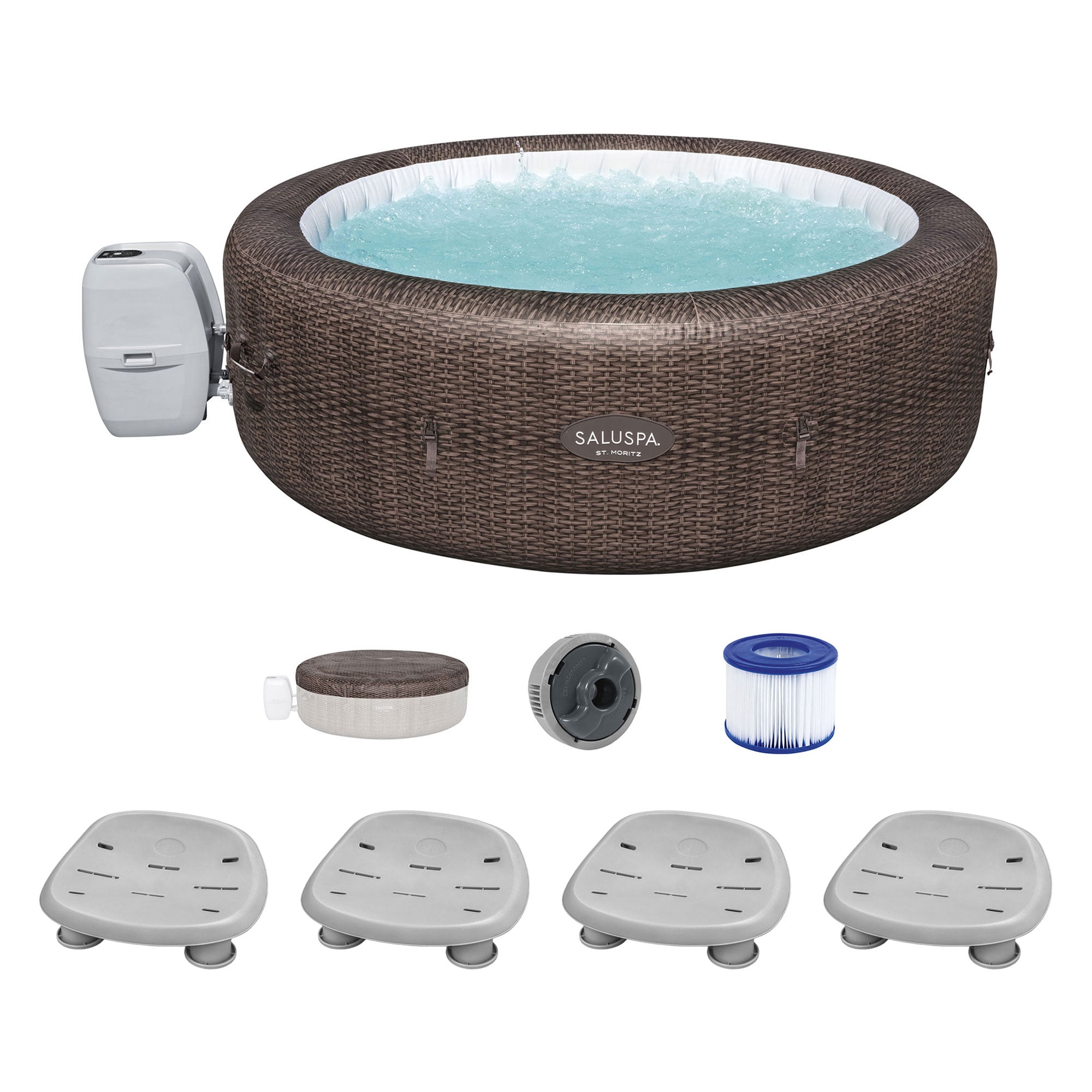 Bestway Coleman St Moritz AirJet Hot Tub with 4 Pack SaluSpa Spa Seat