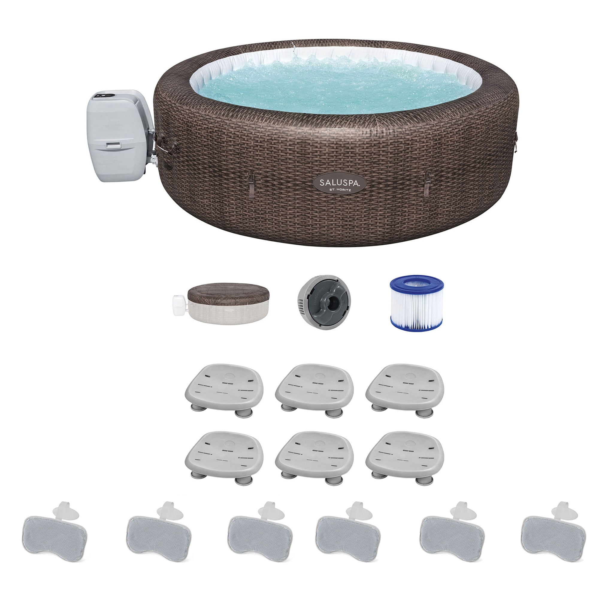 Bestway Coleman St Moritz Hot Tub with 6 SaluSpa Seat & 3 Headrest