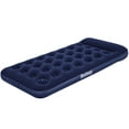 thumbnail image 1 of Bestway: Twin Flocked Air Bed - Blue, Inflatable Mattress, 74x39x11", Built-In Foot Pump & Pillow, Coil Beam Support Construction, Plush Top, Outdoor, 1 of 15