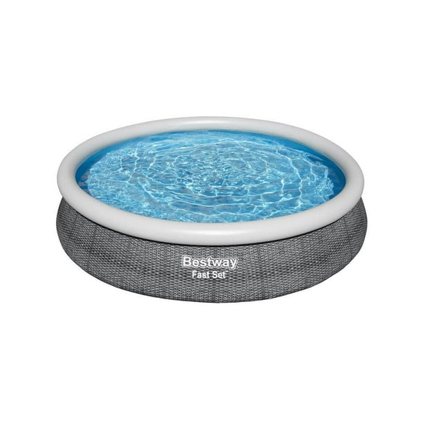 Bestway Fast Set 12’ Inflatable Round Soft Sided Above Ground Pool Set