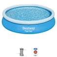 thumbnail image 1 of Bestway: Fast Set - 12' x 30" Inflatable Round Pool Set - Blue, Above Ground Swimming, Fill & Rise Setup, Tritech Construction, Filter Pump, Family, 1 of 9