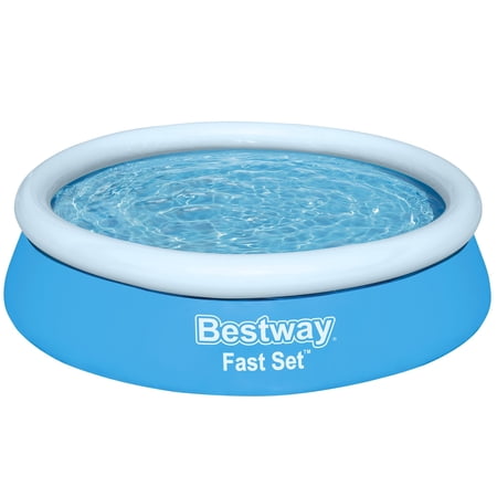 Bestway: Fast Set Pool - 6' x 20" - Blue, Inflatable Round Above Ground Swimming Pool, DuraPlus Liner, Fill-Rise Setup, 248gal, Family Kids Water Play