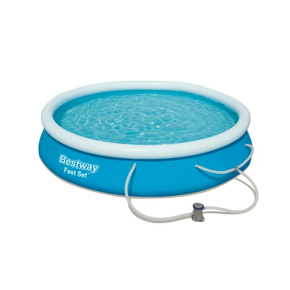 Bestway - Fast Set Outdoor Swimming Pool Set, 12 feet x 30 inches (Includes Pool & Filter Pump)