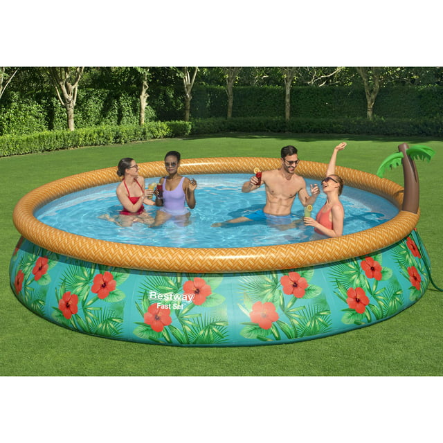 Bestway Fast Set Paradise Palms 15'x33" Inflatable Pool Set with Sprinkler