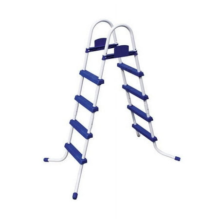 Bestway Above Ground Pool Ladder for Pools 42" or 48" Tall, Metal Frame with Plastic Steps