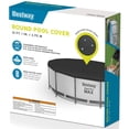 thumbnail image 1 of Bestway: Round Pool Cover - 12 Foot, Black - Above Ground Pools Accessory, Drainage Holes, Built-In Rope Secure, Water Protector, Block Debris & Dirt, 1 of 11