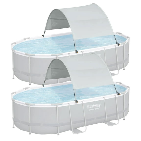 Bestway Flowclear Pool Canopy for 6' 11" to 11' 2" Above Ground Pools, 2 Pack