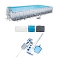 thumbnail image 1 of Bestway Frame Swimming Pool & Pool Cleaning Vacuum & Maintenance Accessories Kit, 1 of 12