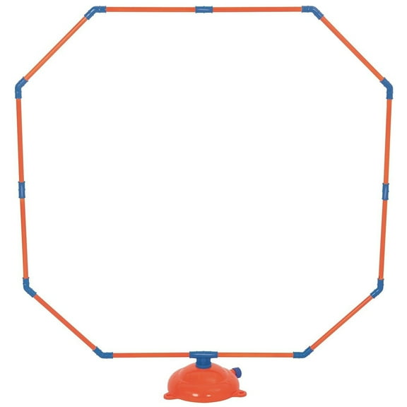 Bestway: H2OGO! Hydro Hoop Water Sprayer Sprinkler - Blue & Orange, Octagon Shaped, Rotating Water Splasher Blaster, Outdoor & Backyard Play, Kids 3+