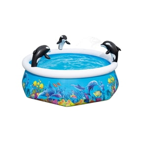 H2OGO! Orca Round Inflatable Spray Easy-Set Pool