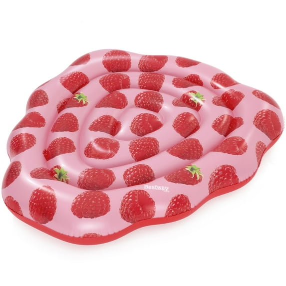 Bestway: H2OGO! Scentsational Raspberry - Pool Float - Inflatable Water Lounge, Fruity Scented Fragrance, Large Design, Party Decoration, 396lb Cap