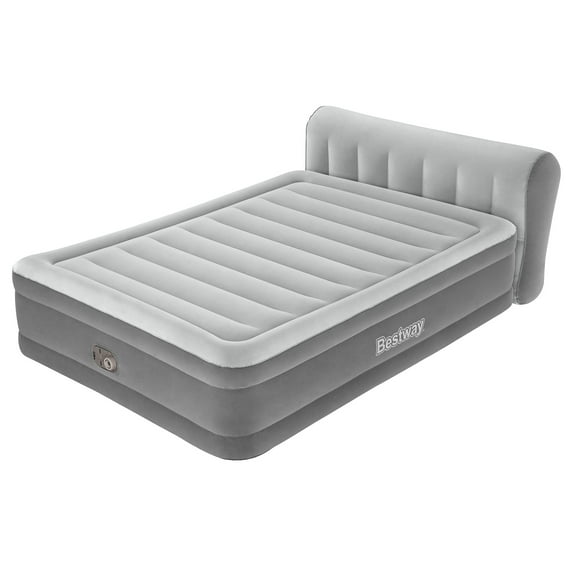 Bestway® Headboard Tritech Air Mattress Queen 18" with Built-in AC Pump