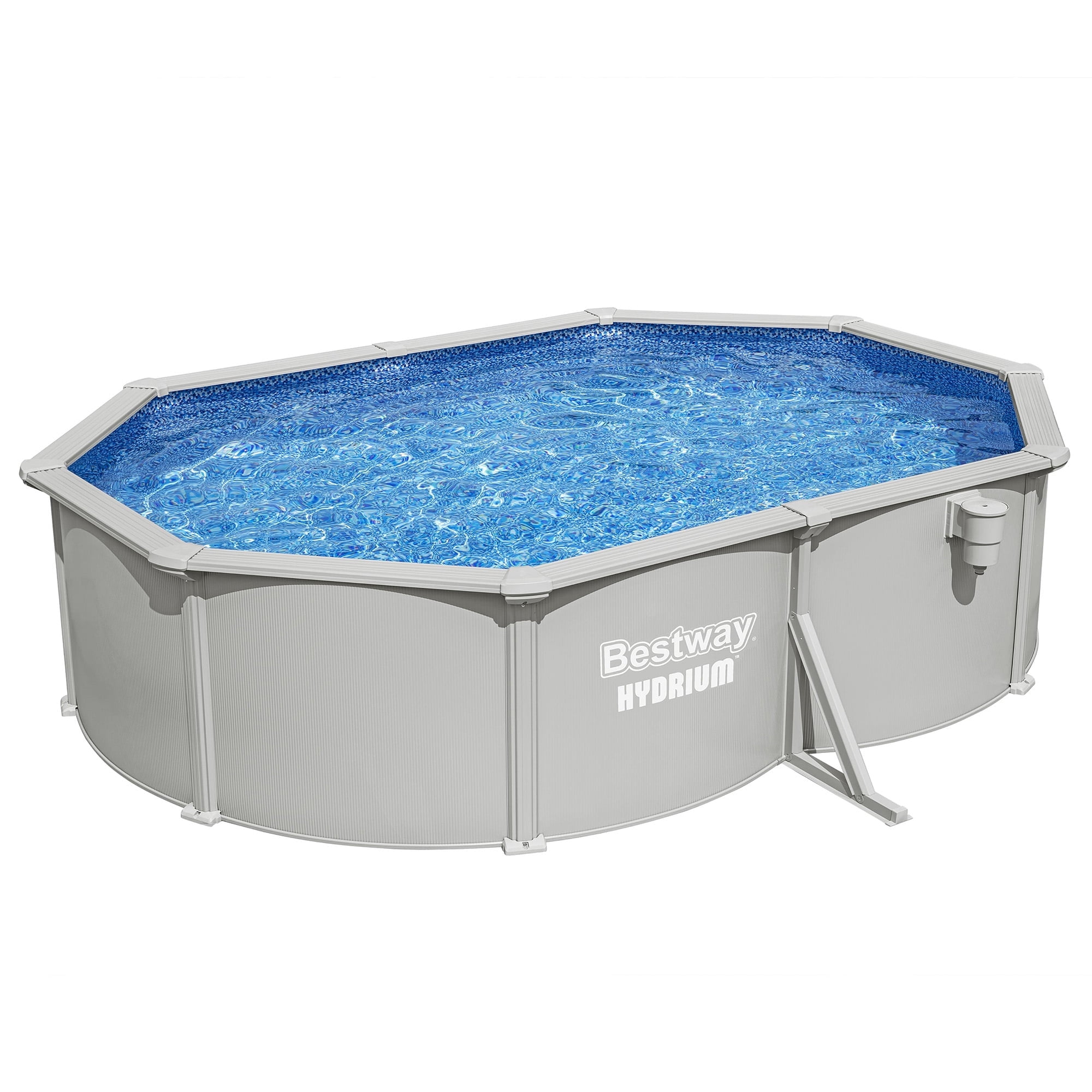 Bestway Hydrium 16'5" x 12' x 48" Steel Side Wall Above Ground Pool w/ Sand Pump & Accessories