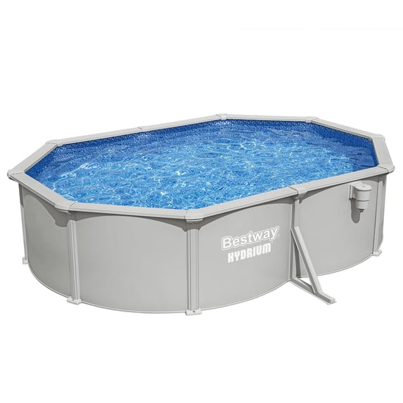 Bestway Hydrium 16'5" x 12' x 48" Steel Side Wall Above Ground Pool w/ Sand Pump & Accessories