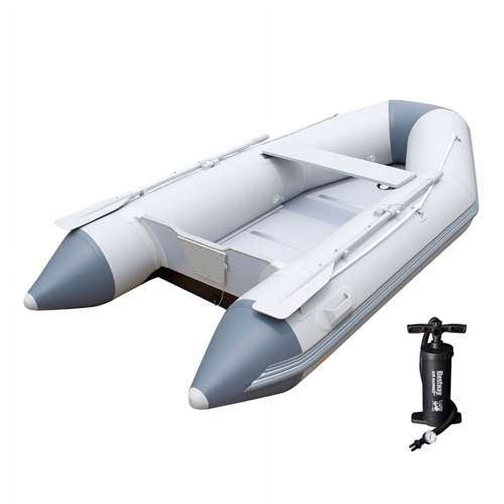 Bestway Hydro Force 110 Inch Caspian Pro Inflatable Boat Set with Oars and  Pump
