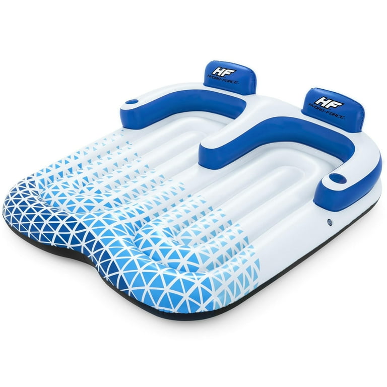 Hydro Force Indigo Wave 2-Person Lake Lounge Float, Cup Holders