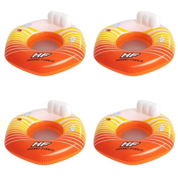 Bestway Hydro-Force Sunkissed Inflatable Tube, 4 Pack, Orange/Yellow