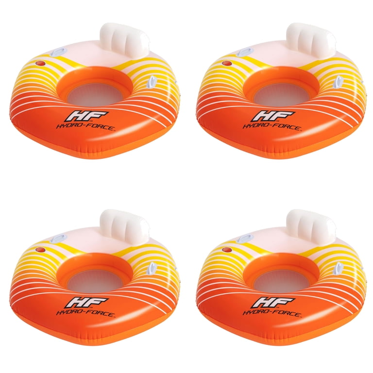 Bestway Hydro-Force Sunkissed Inflatable Tube, 4 Pack, Orange