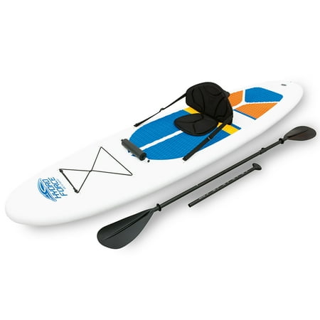 Bestway Hydro-Force White Cap 10' Inflatable Stand Up Paddle Board Kayak Set with Aluminum Oar