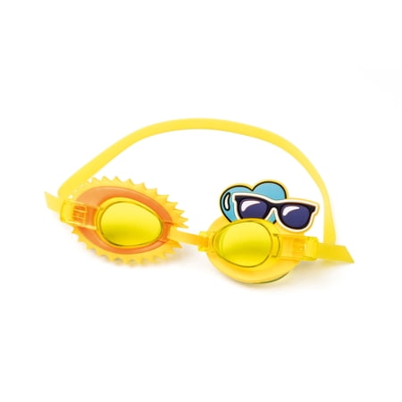 Bestway: Hydro-Pro Swim Goggles - Sun - Yellow Character Pool Gear, Polycarbonate UV Protected Lenses, Adjustable, Underwater Play Accessory, Kids 3+
