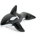 thumbnail image 1 of Bestway: Jumbo Whale Rider - Black & White - 80x40" Inflatable Ride-On Pool Float, Ocean Animal Character Lounger, Grip Handles, Water Play, Kids 3+, 1 of 10