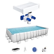 Bestway LED Waterfall Cascade & 24x12x52" Above Ground Swimming Pool Set