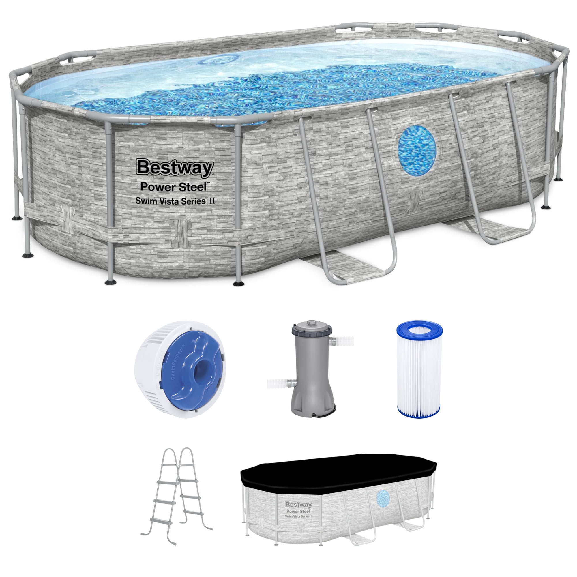 Bestway Metal Frame Above Ground Pool Oval 39.5 39.5