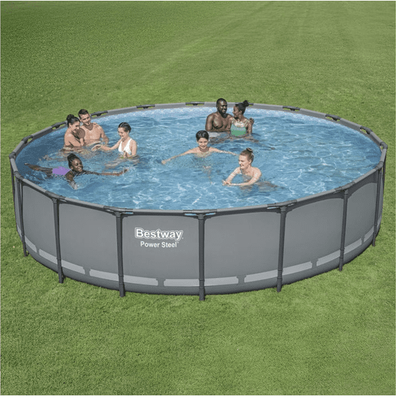 Bestway Power Steel 18’ x 48” Round Above Ground Pool Set