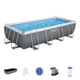 thumbnail image 1 of Bestway Power Steel 18’ x 9' x 48” Metal Frame Above Ground Pool, Gray, 1 of 9