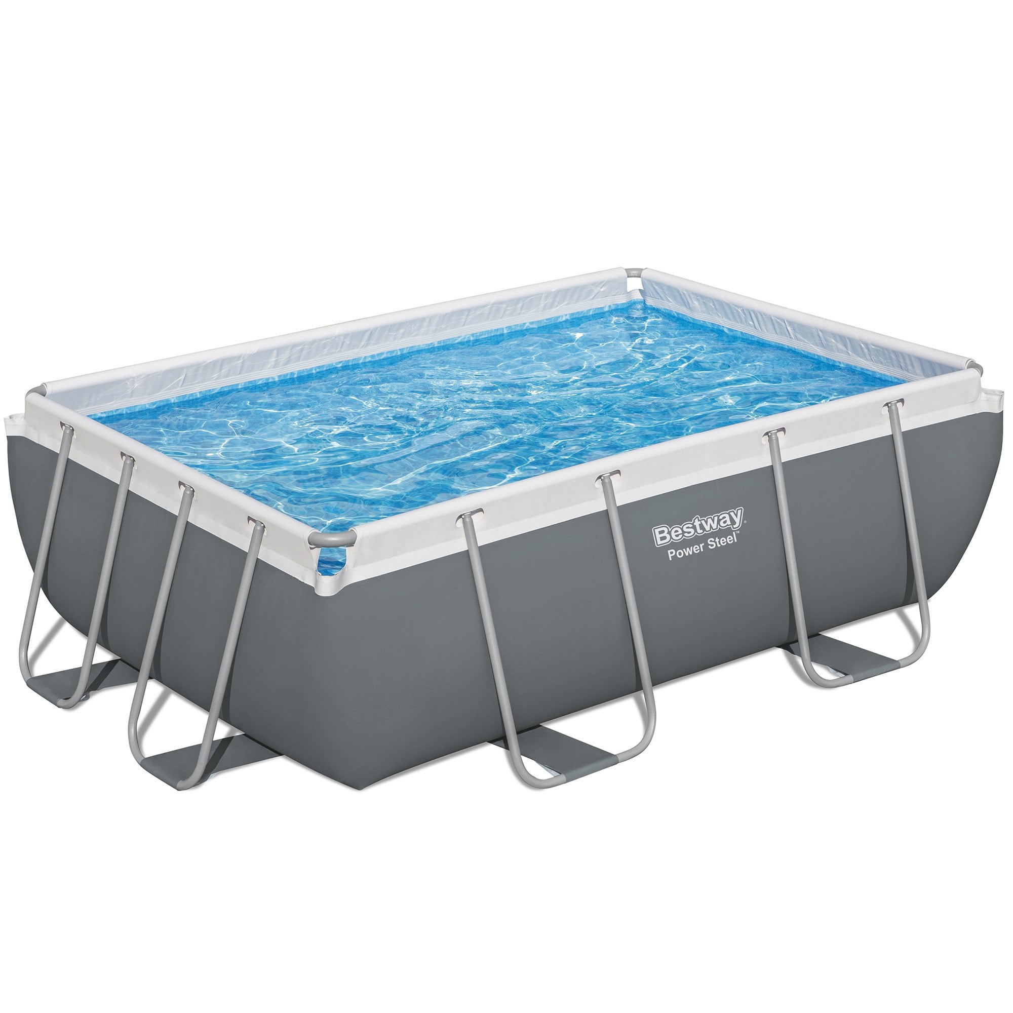 Bestway: Power Steel 9'3" x 6'5" x 33" Above Ground Pool Set - 937 Gallons, Rectangular Outdoor Family Pool, Corrosion & Puncture Resistant, Includes ChemConnect Dispenser, Filter & Pump