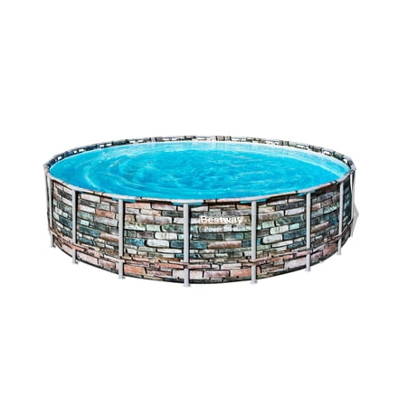 Bestway - Power Steel PVC 20 Foot Round Above Ground Swimming Pool Set