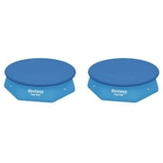Bestway Flowclear Fast Set 8' Swimming Pool Cover for Above Ground Pools, 2 Pack