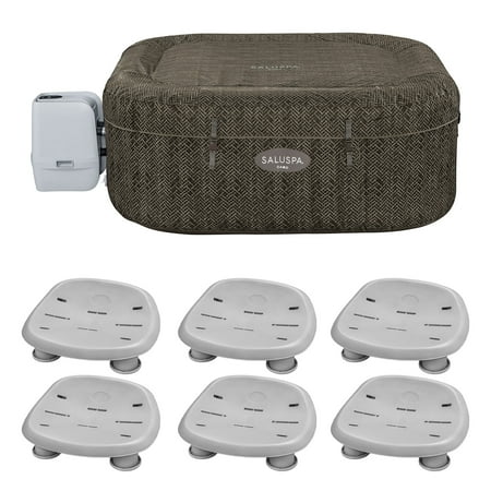 Bestway AirJet Inflatable Hot Tub with Set of 6 SaluSpa Non Slip Pool and Spa Seat