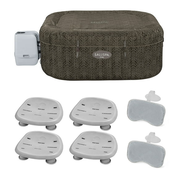 Bestway SaluSpa AirJet Inflatable Square Hot Tub with 4 Seat & 2 Pillow