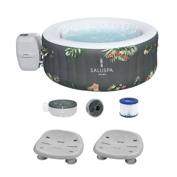 Bestway SaluSpa Aruba AirJet Hot Tub + Bestway Spa Seat (2 Pack)