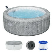 Bestway SaluSpa Bali Smart AirJet Inflatable Hot Tub w/ EnergySense Cover, Gray