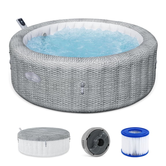 Bestway SaluSpa Bali 4-6 Person Inflatable Hot Tub, Round Energy-Efficient Spa, 77"x28"