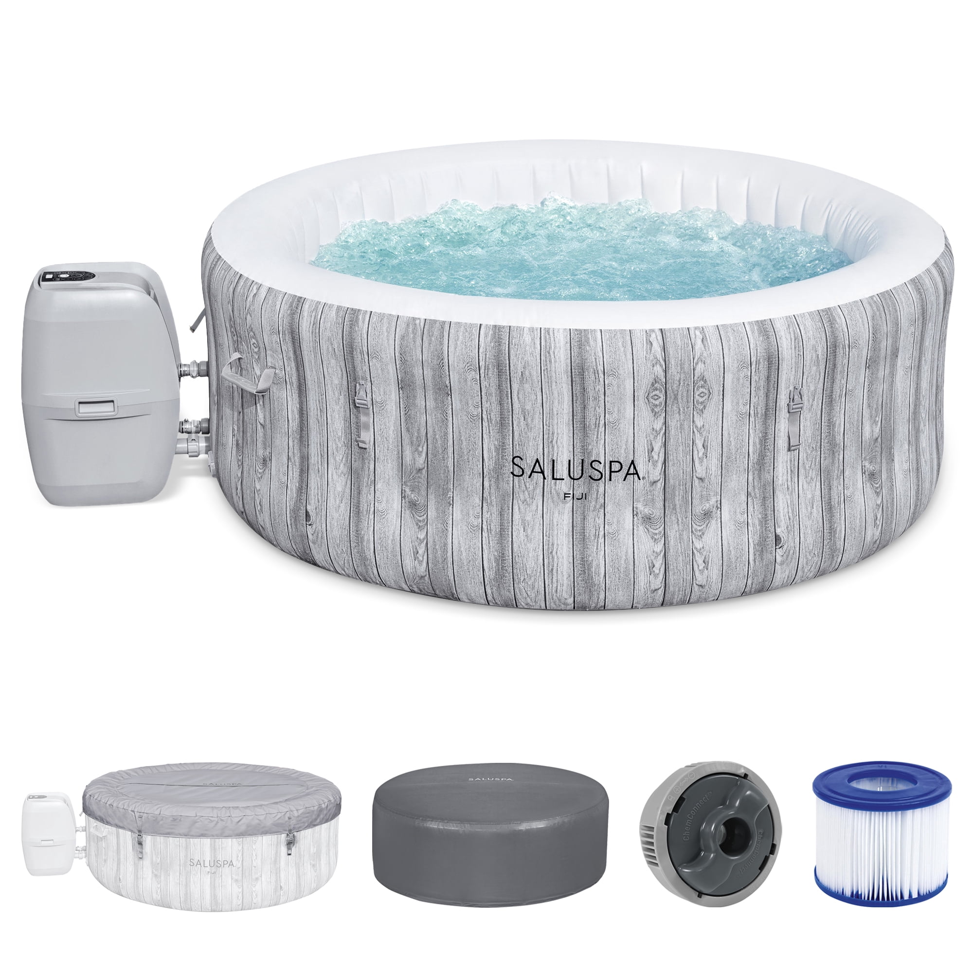 Bestway SaluSpa Fiji 2-4 Person Inflatable Hot Tub, Round Energy-Efficient Spa, 71" x 26"