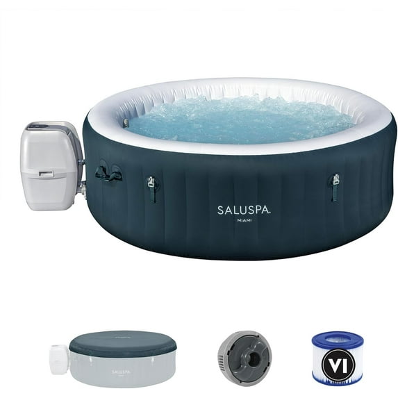 Bestway SaluSpa Miami AirJet Inflatable Hot Tub with EnergySense Cover