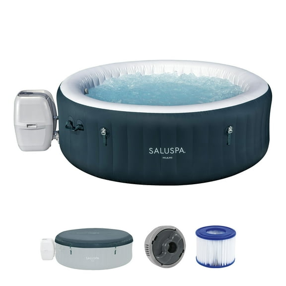 Bestway SaluSpa Miami 4-6 Person Inflatable Hot Tub, Round Energy-Efficient Spa, 77"x26"