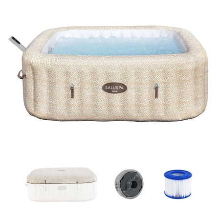 Bestway SaluSpa Rome 5-7 Person Inflatable Hot Tub, Square Energy-Efficient Spa, 79"x28"